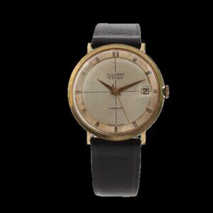 Vintage Silvana Crosshair Dial Men's Mechanical Wristwatch 2408 Swiss Gold Tone